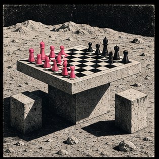 Meteorite chess table